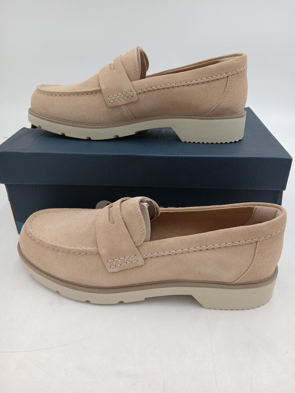 Sorel Penny Loafer Sand Shoes Womens Beige Suede Casual Loafer Flats Size 10